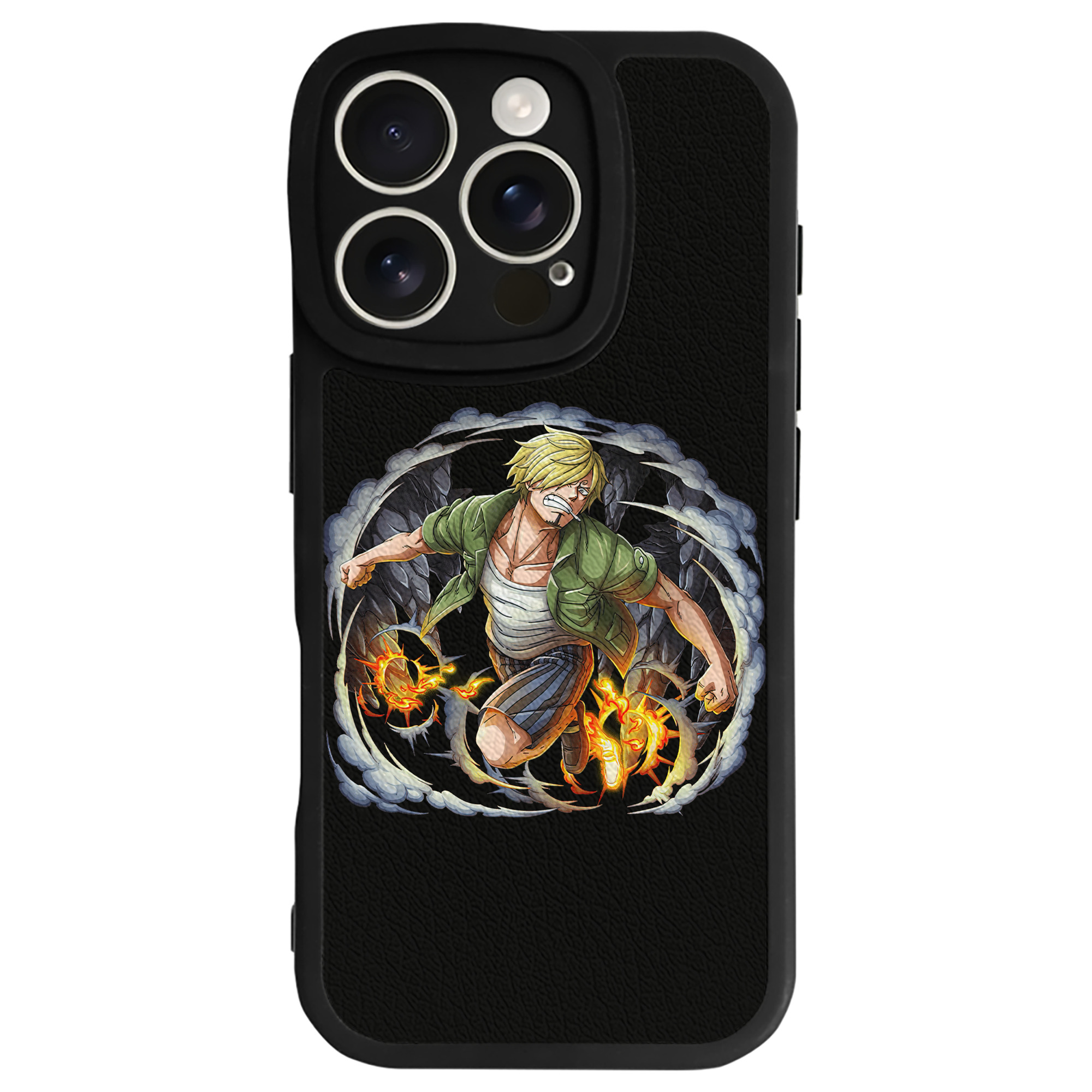 （画像用） ワンピース サンジ ONE PIECE Sanji 【iPhone 16シリーズ対応】シリコンスマホケース（レザー調） 材質：シリコン